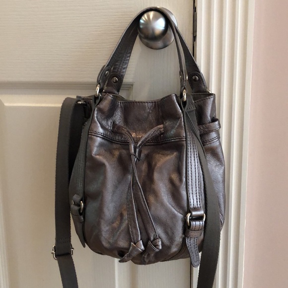 The Sak Bags Leather The Sak Silver Crossbody Bucket Bag